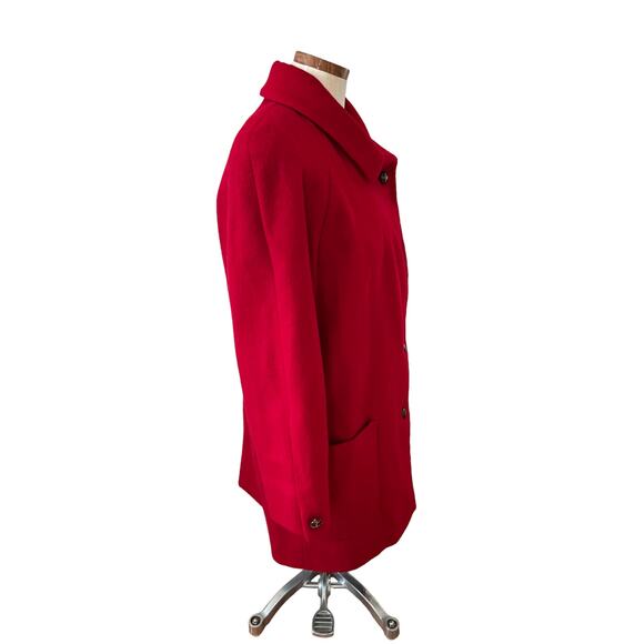 Vintage Talbots Cherry red Oversized Wool Coat 6 - Picture 4 of 9